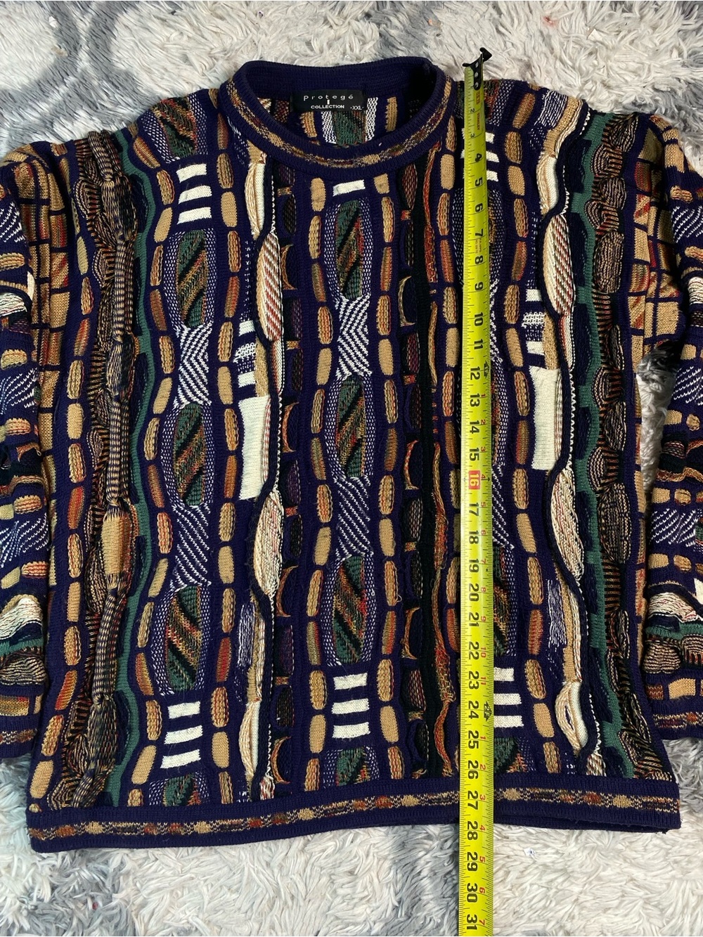 Vintage Protege Coogi Style Sweater Size Men’s XXL Multicolor - Picture 8 of 9